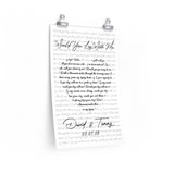 Lyrics Song -- poster/ 12''x18'' -- David & Tammy 03.01.08