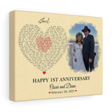 Lyrics -- Oscar and Diane February 20, 2021 -- Canvas 8x10 -- Printify