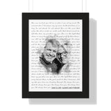 Lyrics Song -- Black Framed poster/ 12”x16” -- Dave & Lori