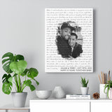 Music Lyrics Song -- Canvas  12"X16" -- Julian and Terry