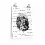 Lyrics -- Matthew & Kelsey   V•VIII•MMXXI -- 11x14 -- Printify