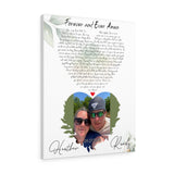 Music Lyrics Song -- Canvas 24"x30" -- Randy & Heather