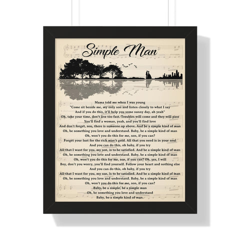 Printify Black Framed 16x20 Poster - Simple Man - Design 2