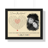 Lyrics -- Kelly & Tabitha -- Black framed 16x20 -- Printify