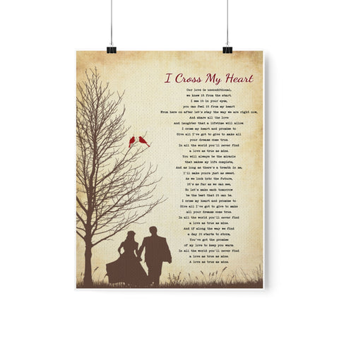 Poster Matte 11x14 Printify - I Cross My Heart - Design 5