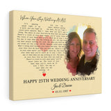 Lyrics -- Jen & Duncan 05.31.1997 -- Canvas 11x14 -- Printify