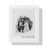 Lyrics Song -- Black framed poster/ 11"x14" -- Michael & Jennifer