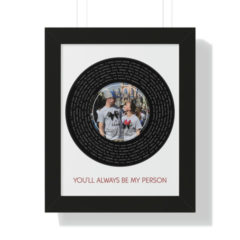 Printify Black Framed 11x14 Poster - Dustin and Ally 06/18/2022 - You’ll Always Be My Person