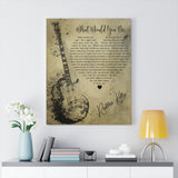 Lyrics -- What Would You Do (Reckless Kelly) -- Canvas 24x30 -- Printify