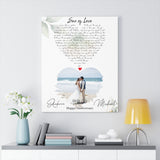 Music Lyrics Song -- Canvas 24"x30" -- Michael & Aubrie