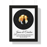 Lyrics Song -- Black Framed poster/ 12”x16” -- James and Caroline