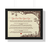 Lyrics Song -- Black framed poster/ 16"x20" -- You Can Close Your Eyes (James Taylor)