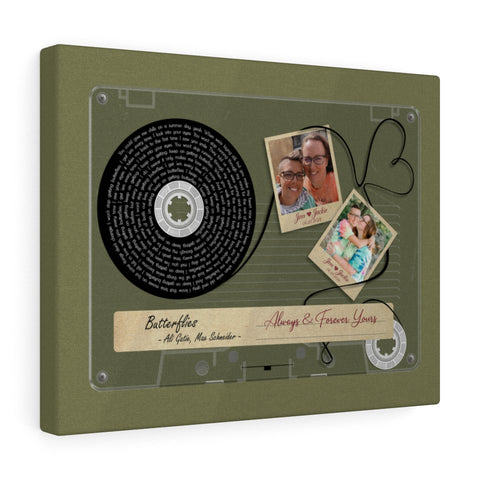 Cassette -- Jess & Jackie 06/25/2022 -- Canvas 11x14 -- Printify