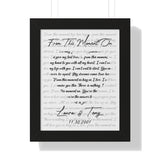 Lyrics -- Laura & Tony  11.30.2001 -- Black framed 11x14 -- Printify