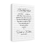 Music Song Lyrics -- Canvas  12"X16" -- Derek and Kristina