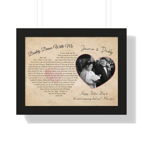 Poster for Dad -- Black Framed 12"x16" -- Jaime & Daddy