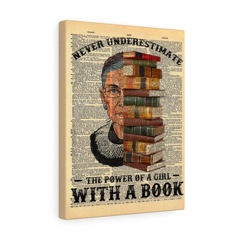 CREATORY Never Underestimate The Power of Girl With A Book -- Canvas 12"X16" -- 1 -- PRINTIFY