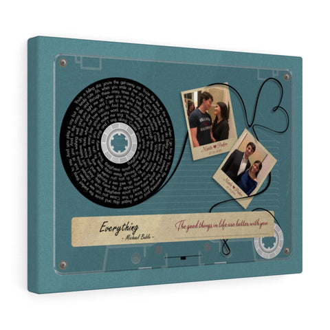 Cassettes-Tape Prints -- Canvas 12"X16" -- Maite & Pedro