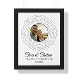 Lyrics Song -- Black framed poster/ 16"x20" -- Chris & Chelsea 07.11.2020