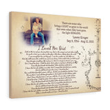 Lyrics -- Lewey Kruger Sep 9, 1954 - Aug 12, 2021 -- Canvas 18x24 -- Printify