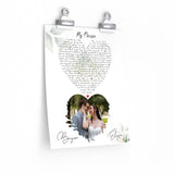 Lyrics Song -- poster/ 9''x11'' -- Elyse & Bryan 08.21.2021