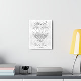 Lyrics Song -- Canvas 11"X14" -- Rob & Jacque 9/12/2020