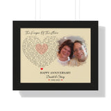 Music Lyrics Song -- Black framed 11"x14" -- Donald & Stacey