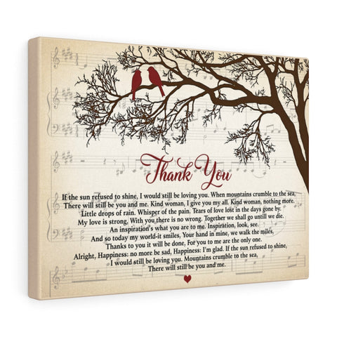 Thank You Lyrics -- Canvas 12"X16" -- 25 -- printify