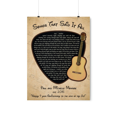 Printify Premium Matte 18x24 Poster - Songs That Said It All - Paul and Michelle Monroe
