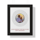 Song Record -- Black framed poster/ 11"x14" -- Jeff & Wendy 6.16.1998