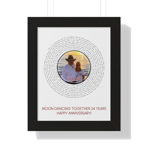 Song Record -- Black framed poster/ 11"x14" -- Jeff & Wendy 6.16.1998