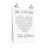 Lyrics -- Tenah & Ronnie -- 11x14 -- Printify
