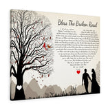 Music Lyrics Song -- Canvas 24"x30" -- Bless The Broken Road
