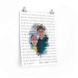 Lyrics -- Dillon & Makayla 10/08/2021 -- 16x20 -- Printify