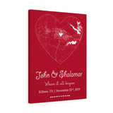 Map -- John & Shalamar -- Canvas 18x24 -- Printify