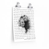Lyrics Song -- poster/ 9''x11'' -- Tre & Mel