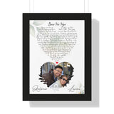 Lyrics Song -- Black Framed poster/ 12”x16” -- Antonio & Lorena