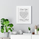 Music Lyrics Song -- Black framed 11"x14" -- Haleigh & Mitchell