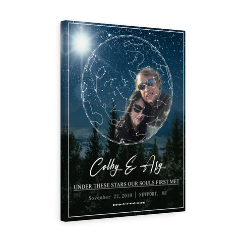 Star map -- Colby & Ary November 22, 2019 -- Canvas 18x24 -- Printify