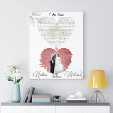 Lyrics -- Melanie & Nathan 10-11-2020 -- Canvas 24x30 -- printify