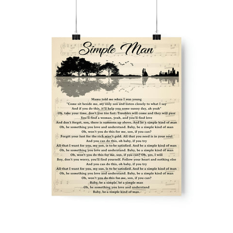 Printify Premium Matte 9x11 Poster - Simple Man - Design 2