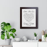 Lyrics -- Robby & Retta 12.20.2021 -- Black framed 11x14 -- Printify