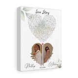 Music Lyrics Song -- Canvas 8"x10" -- Phillip&Whitney