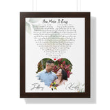 Lyrics Song -- Black framed poster/ 16"x20" -- Jeffrey & Kristy