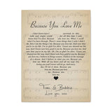 Printify Canvas Gallery Wraps 18x24 - Because You Love Me - Tom & Bobbie - Love You XoXo