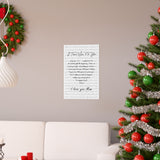 Lyrics -- I love you Mom (If there was no you) -- 12x18 -- Printify