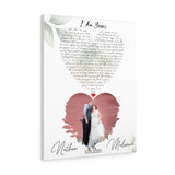 Lyrics -- Melanie & Nathan 10-11-2020 -- Canvas 24x30 -- printify