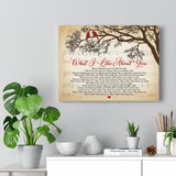Song Lyrics -- What I Like About You (The Romantics) -- Canvas 16x12 -- Printify