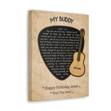 Lyrics Song -- Canvas 11"X14" -- Happy Birthday Jesse 08/09/22