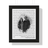 Lyrics -- Christine & Brian 06/11/2021 -- Black framed 11"x14" -- Printify